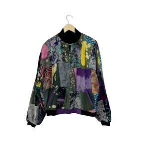 Arise Patchwork Jacket Plus Size Ethnic Zip Boho Cotton Art To Wear Womens READ